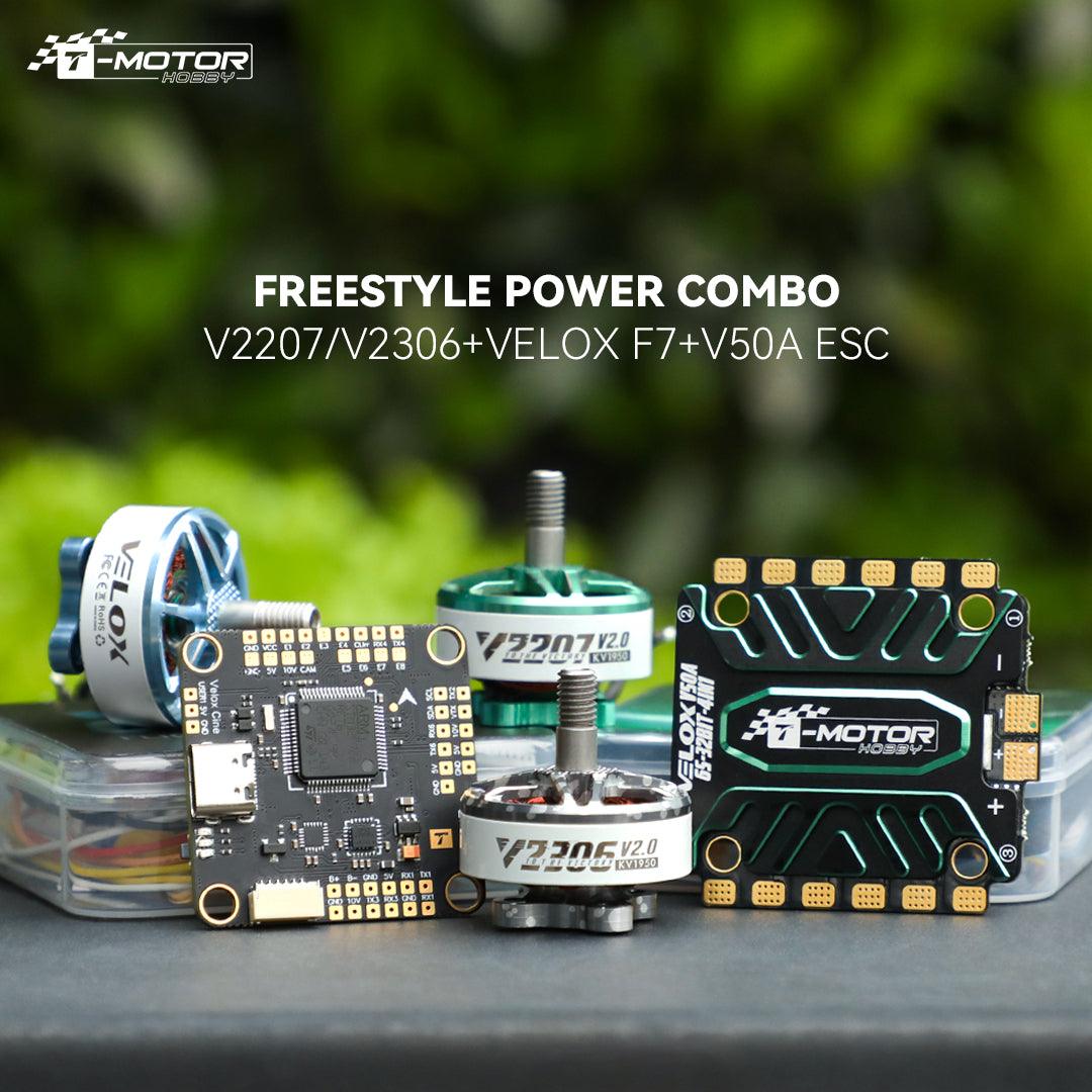 Freestyle Power Combo （V2207 V2/V2306 V2 Motor+VELOX F7 FC+V50A ESC+T5143S PROP） - T-MOTOR