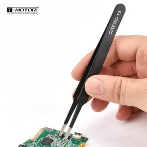 Anti-static ESD Stainless Steel Tweezers Maintenance Tools Industrial Precision Curved Straight Tweezers Repair Tools
